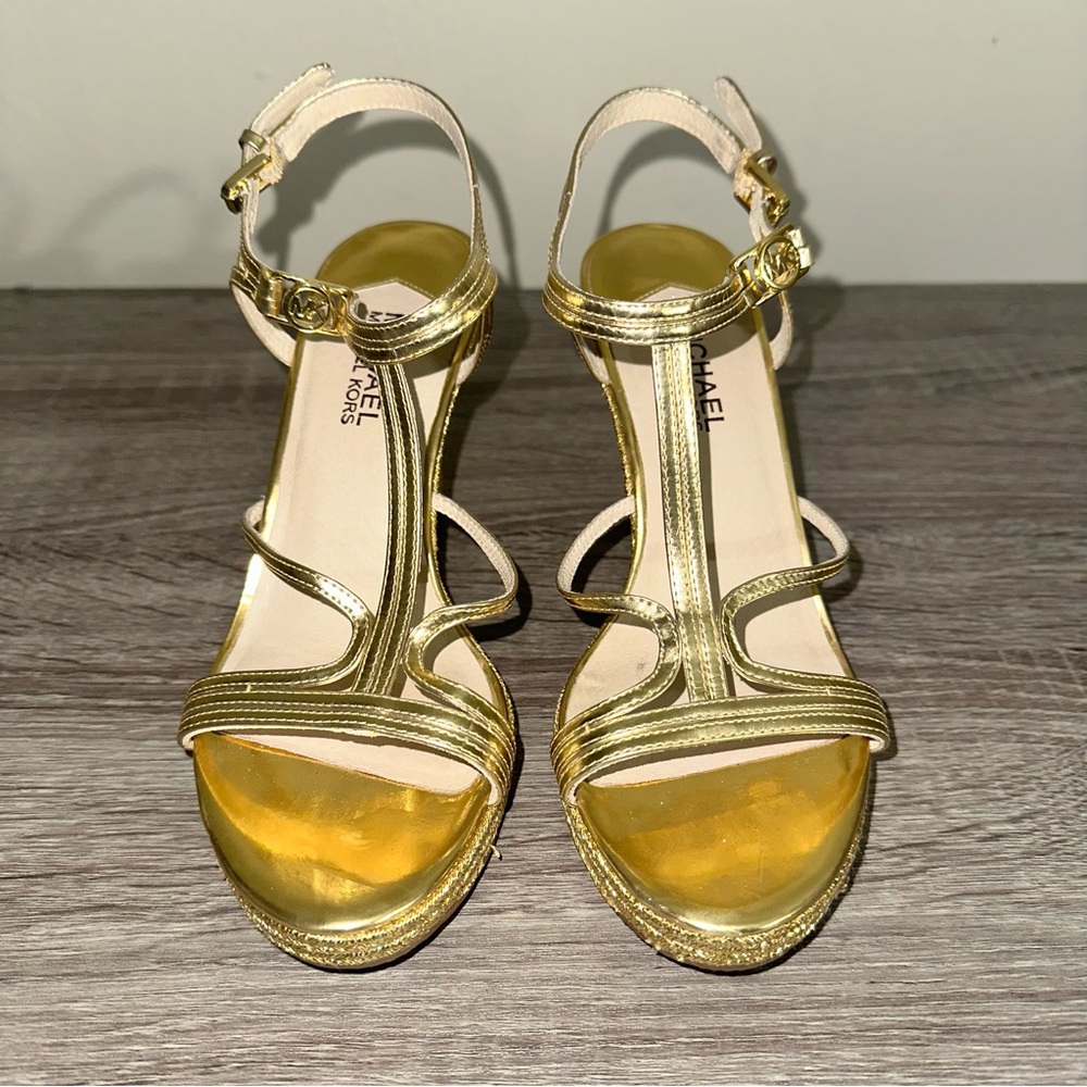 Michael‎ Kors Women's Gold Strappy Sandals